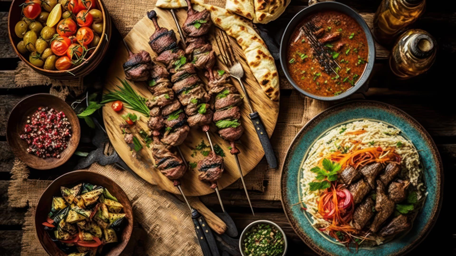 Mediterranean or Arabic Dining Table (Generative AI)